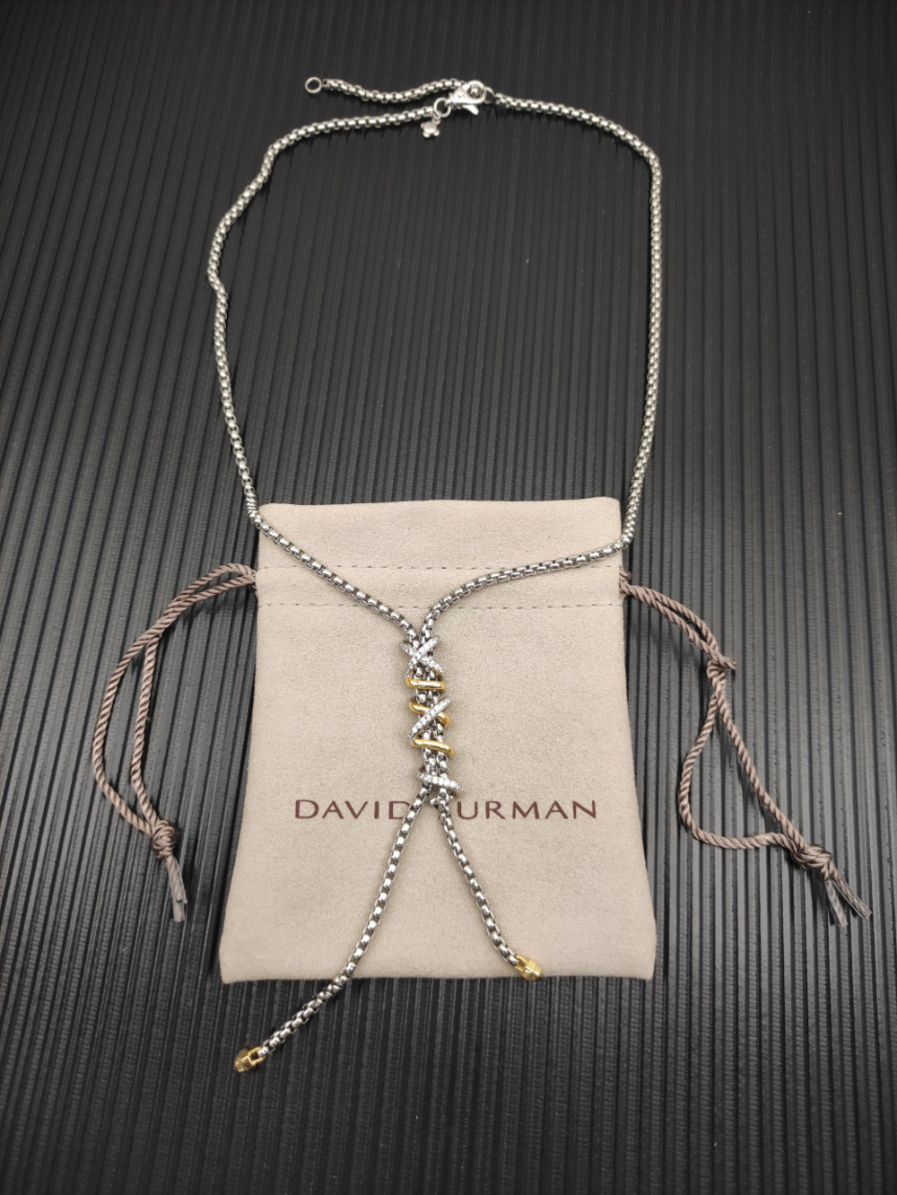 David Yurman silver chain two-tone Helena Y necklace
